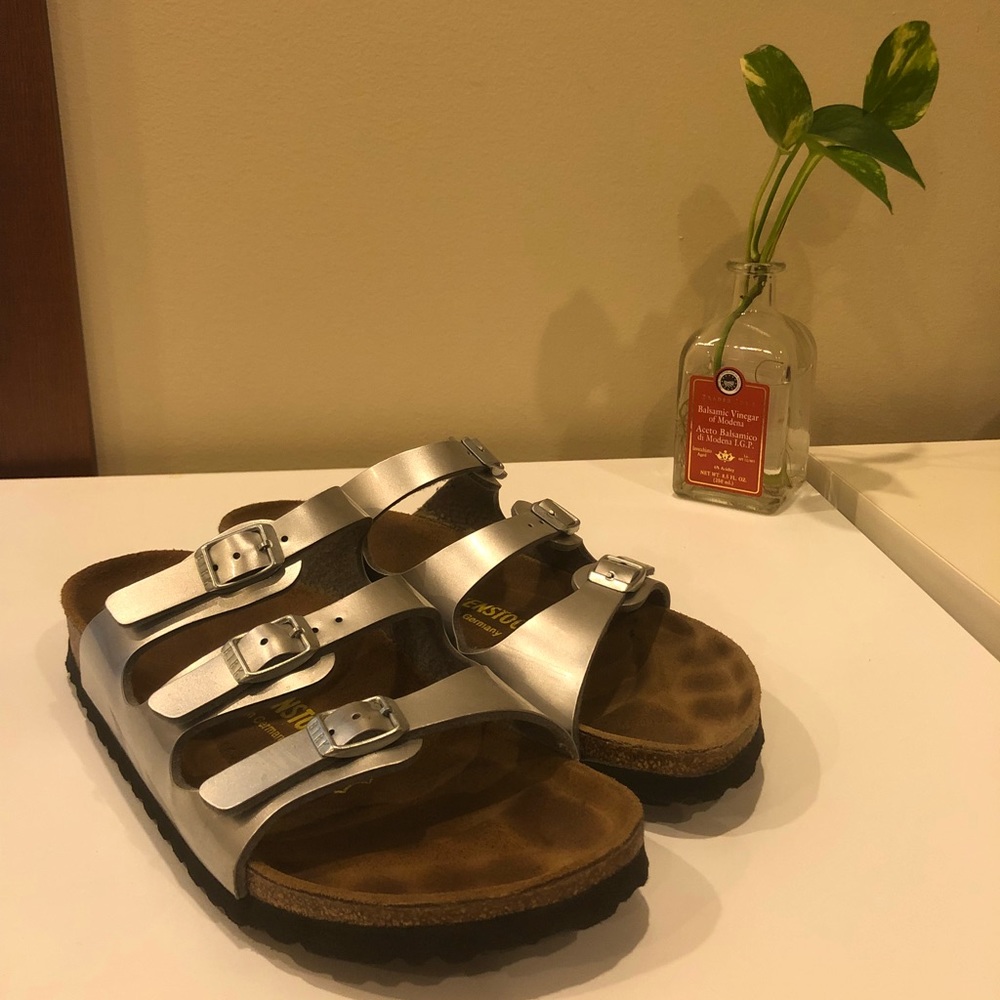 Birkenstock Florida Silver Sandals